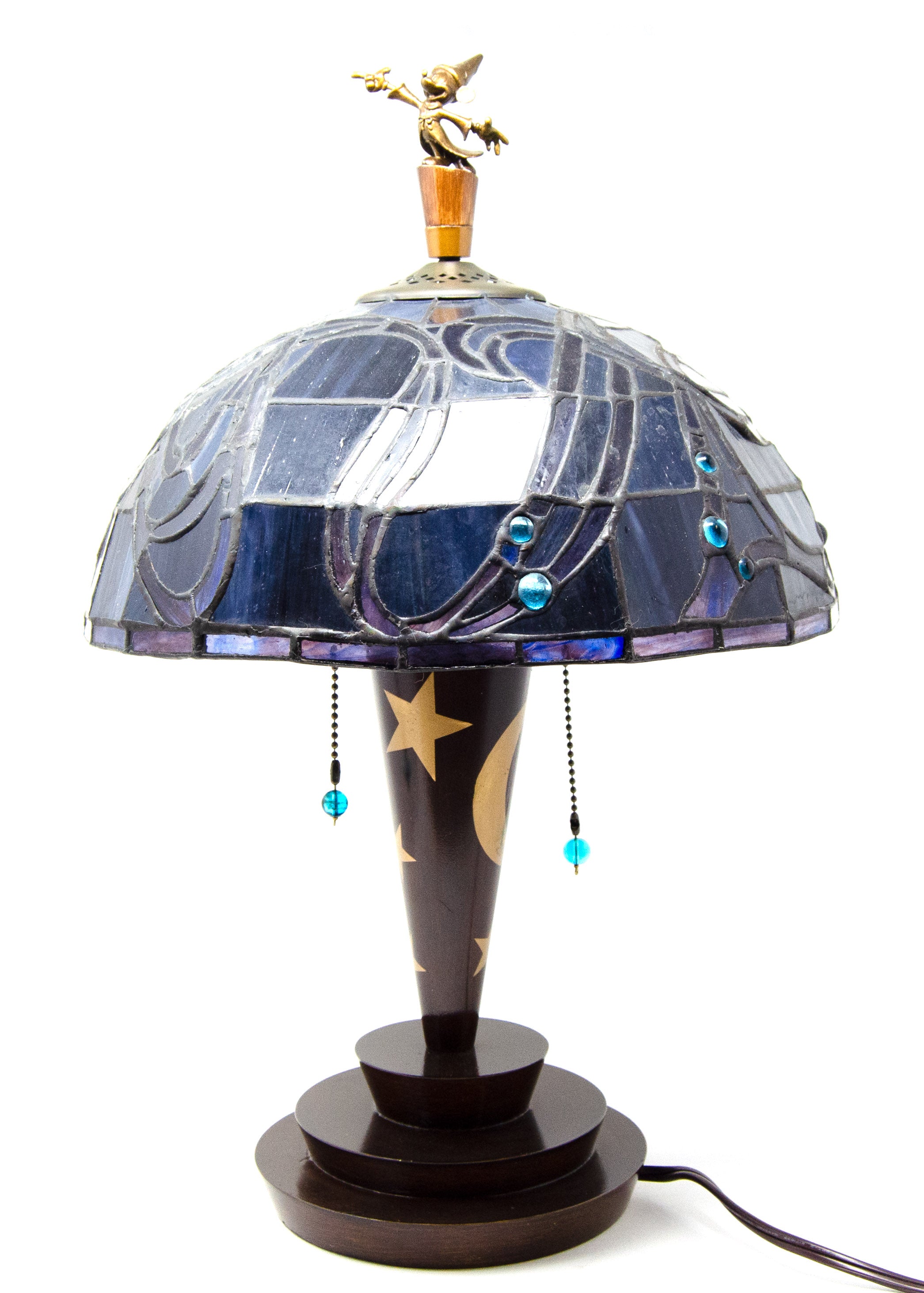 Lamp w/ Stained Glass Blue Shade